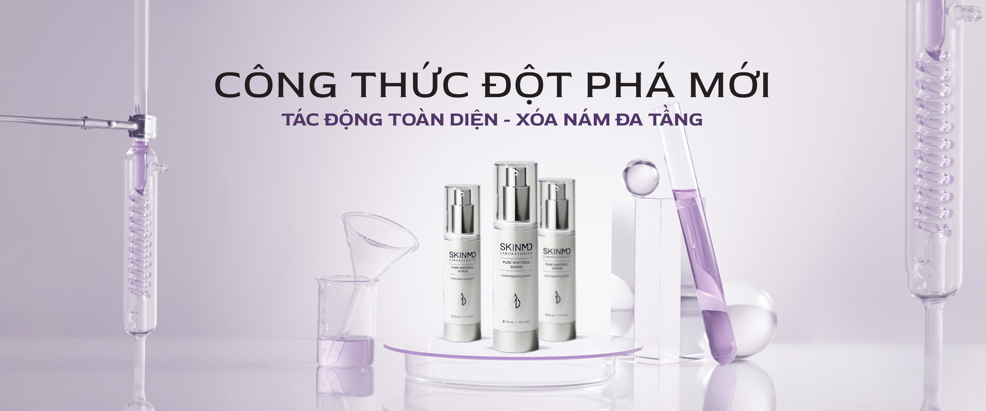 Thông báo nâng cấp công thức, thành phần hoạt chất và bao bì sản phẩm SkinMD Pure Whitenol Serum